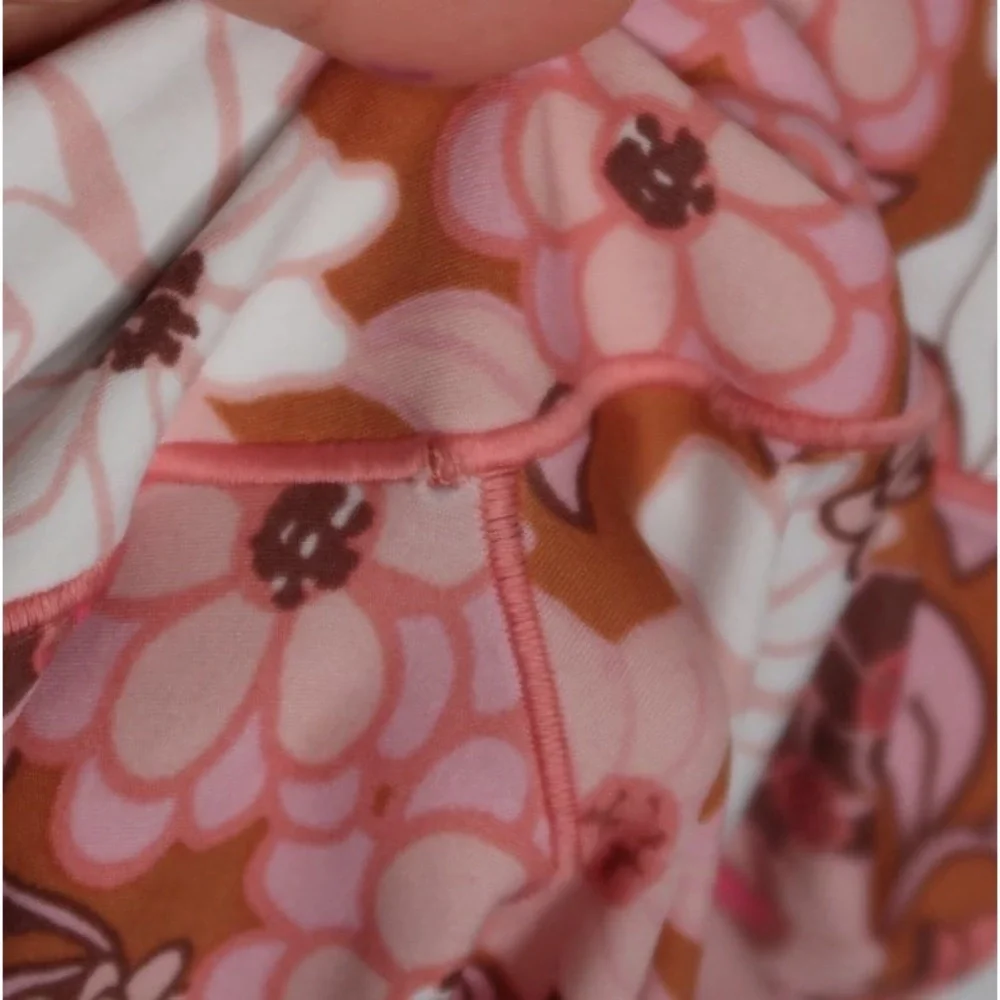 Aerie Retro Floral High Waisted Leggings Pink Boho Yoga Pants S Activewear